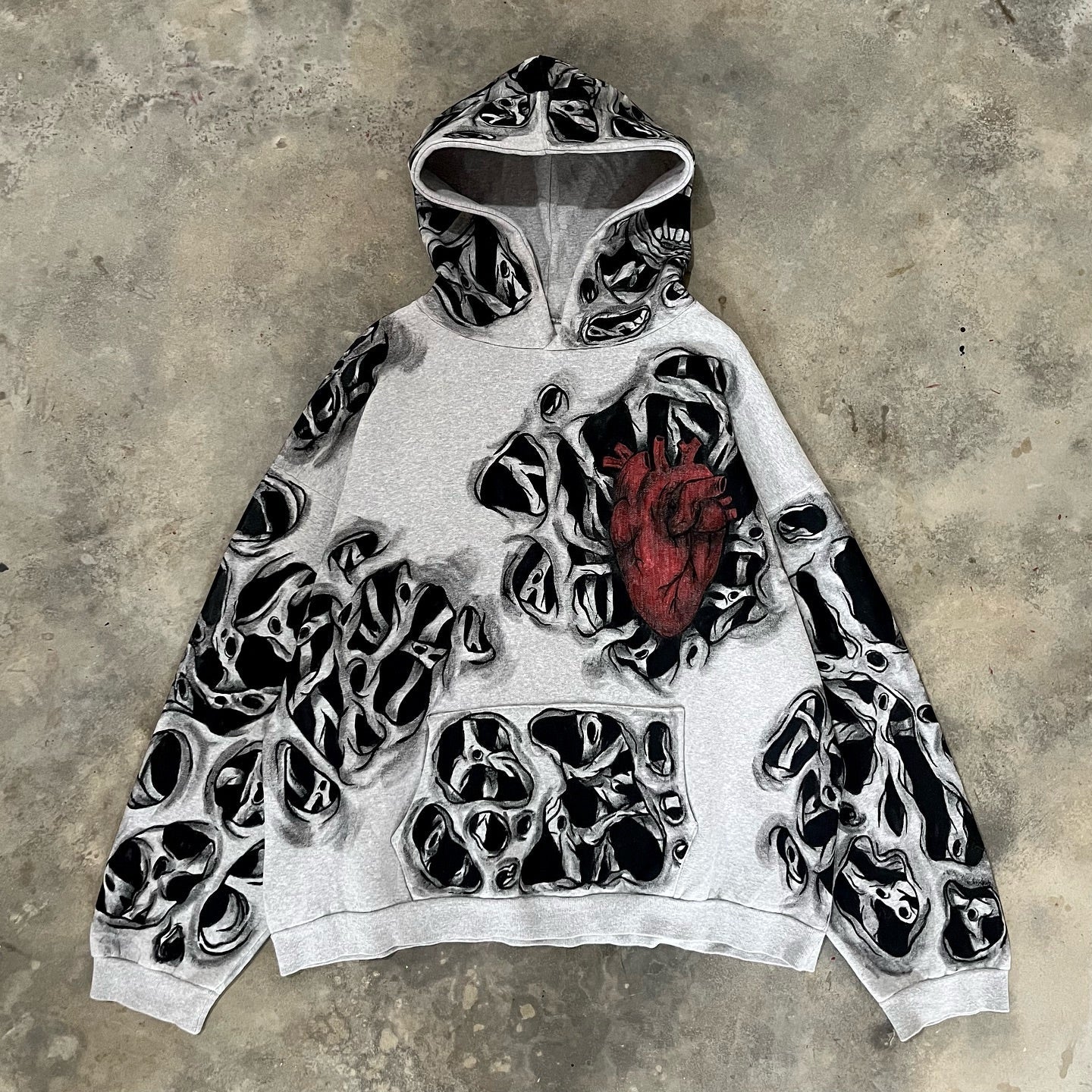 Women White Oversized Hoodie - Heart Clicker