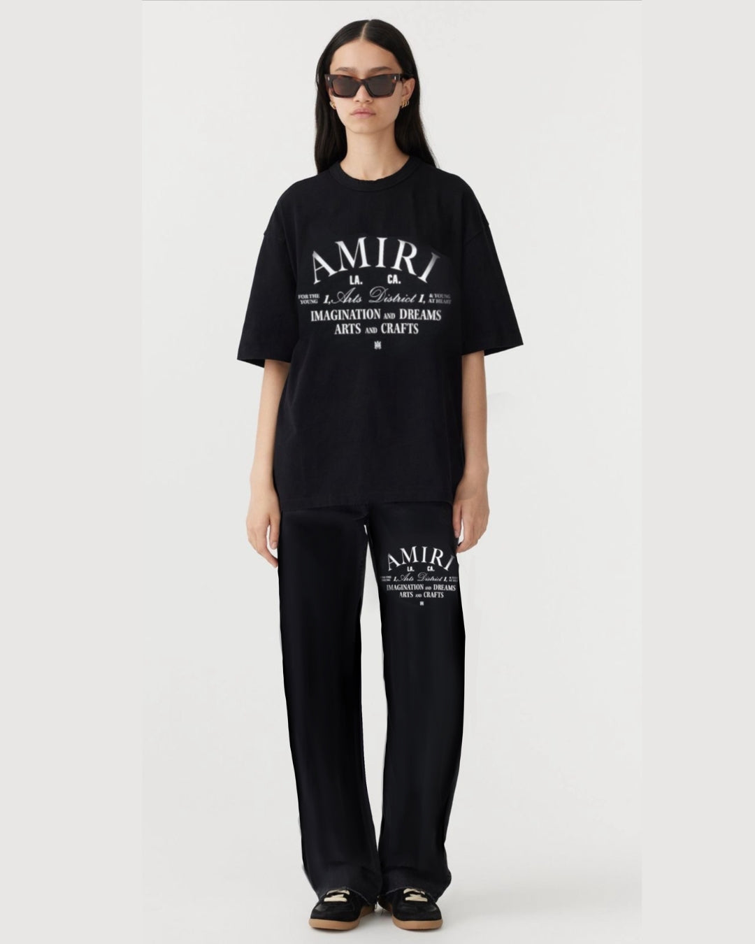 Women AMIRI Logo Oversized Cord Set - Black and Black