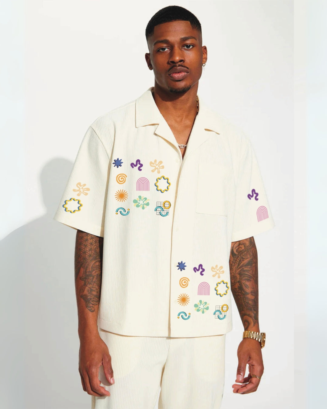 Summer time Half Sleeve White Oversized Knitted Shirt