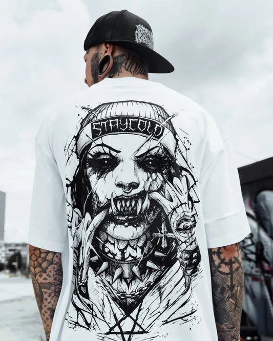 Stay Ĉold Unisex Exclusive Oversized Tee - White