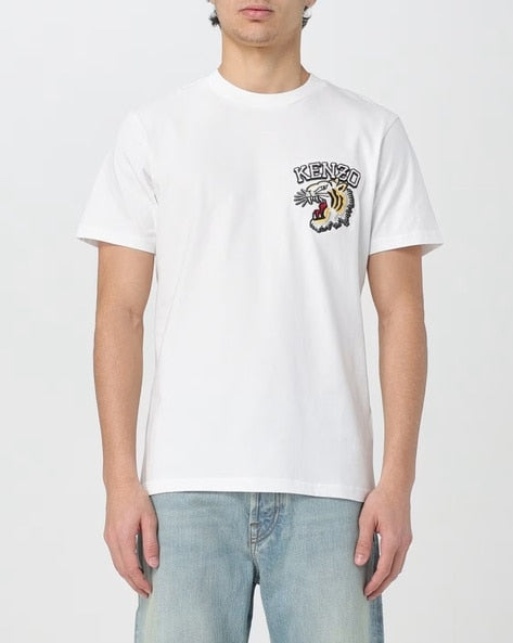 KENZO Tiger Print Cotton T-shirt - White