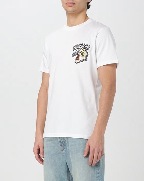 KENZO Tiger Print Cotton T-shirt - White