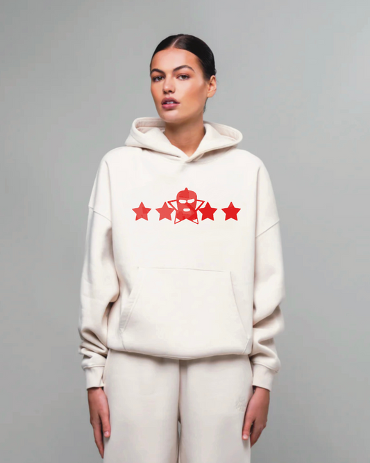 Women White Oversized Hoodie - Perfect Star