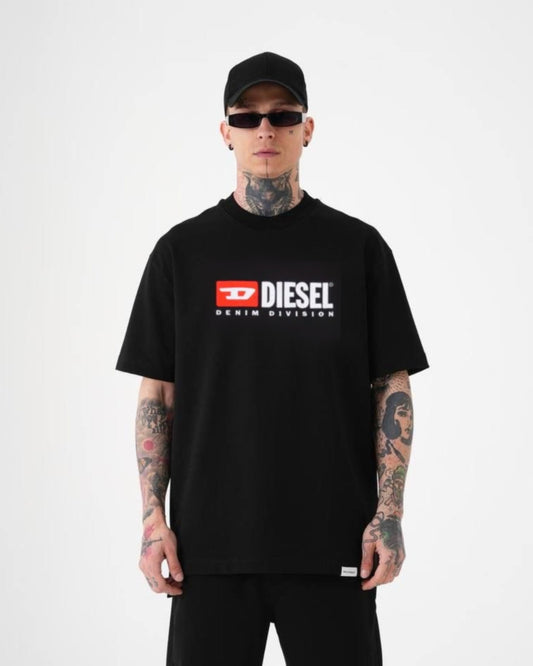 Deisel Print Cotton T-shirt - Black