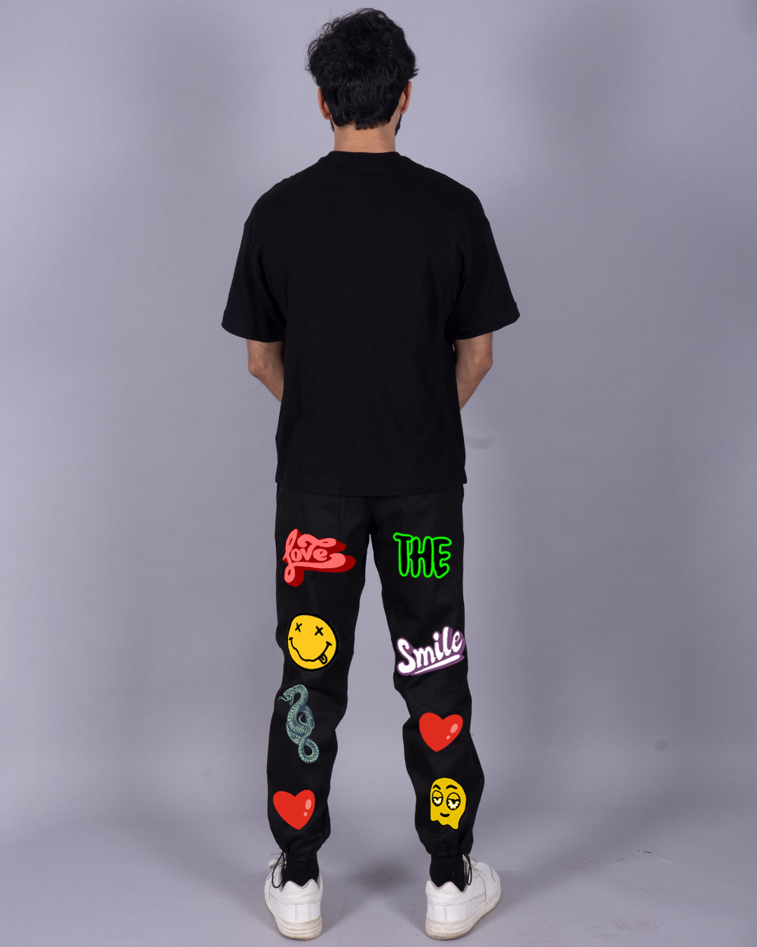 Black Men's Love Smiley Co-ord Set - Men's Choice